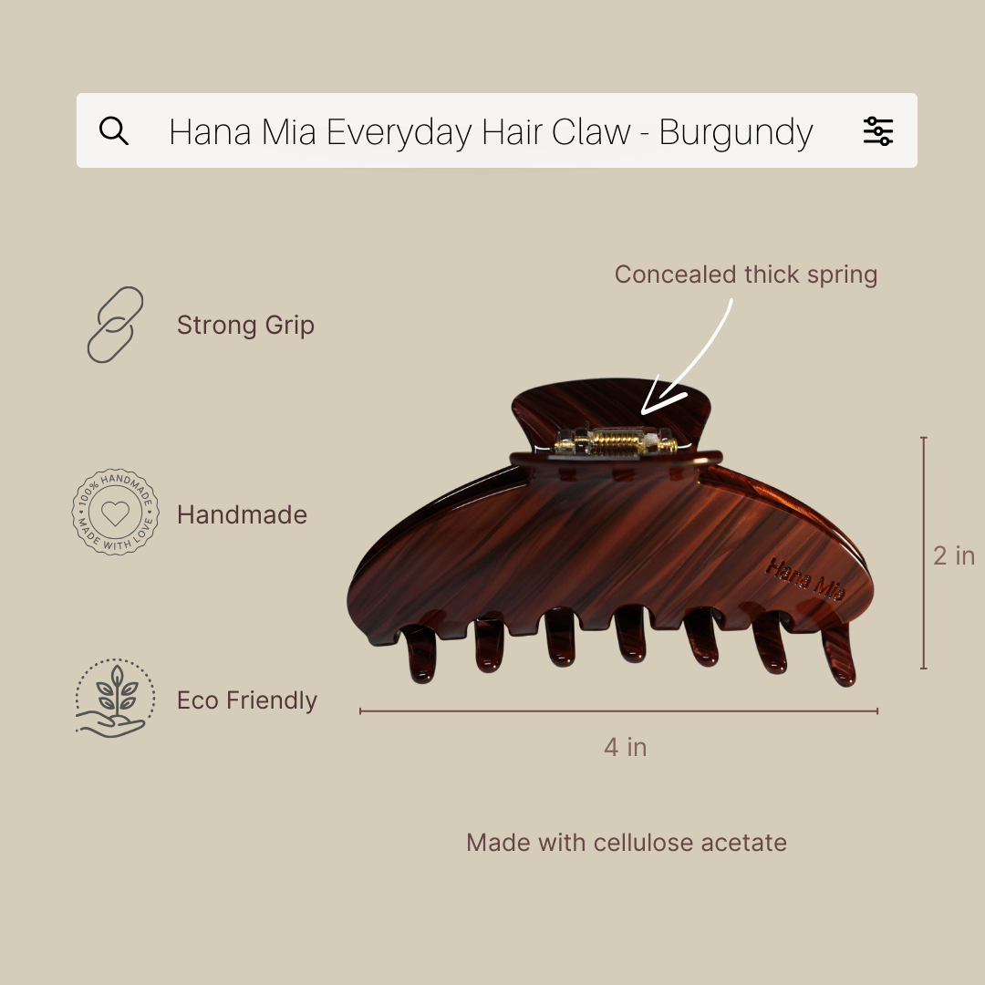 Everyday Hair Clip in Burgundy Red - View 2