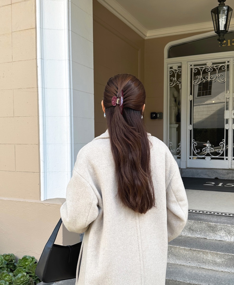 Everyday Hair Clip in Burgundy Red - View 7