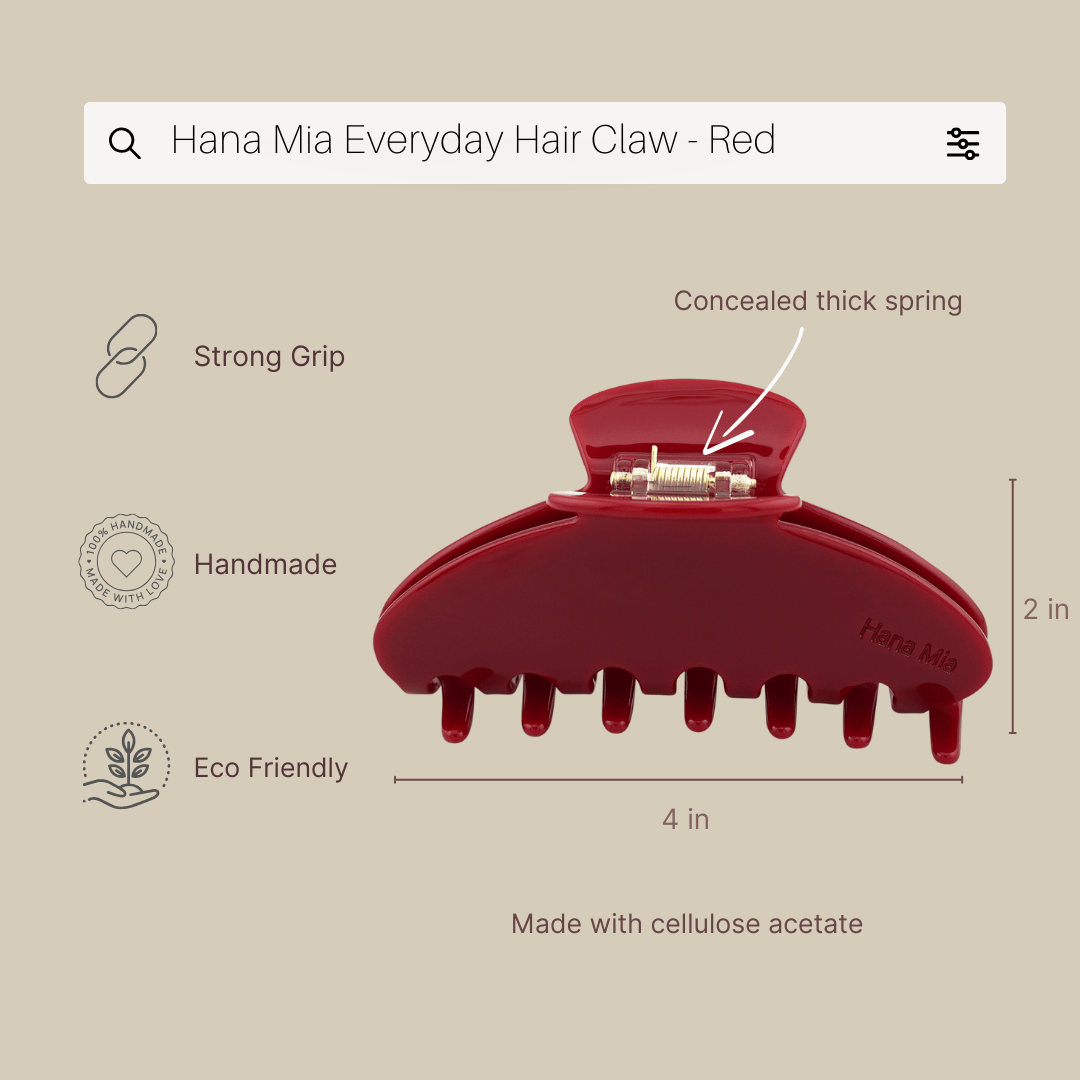 Everyday Hair Clip in Cherry Red - View 2