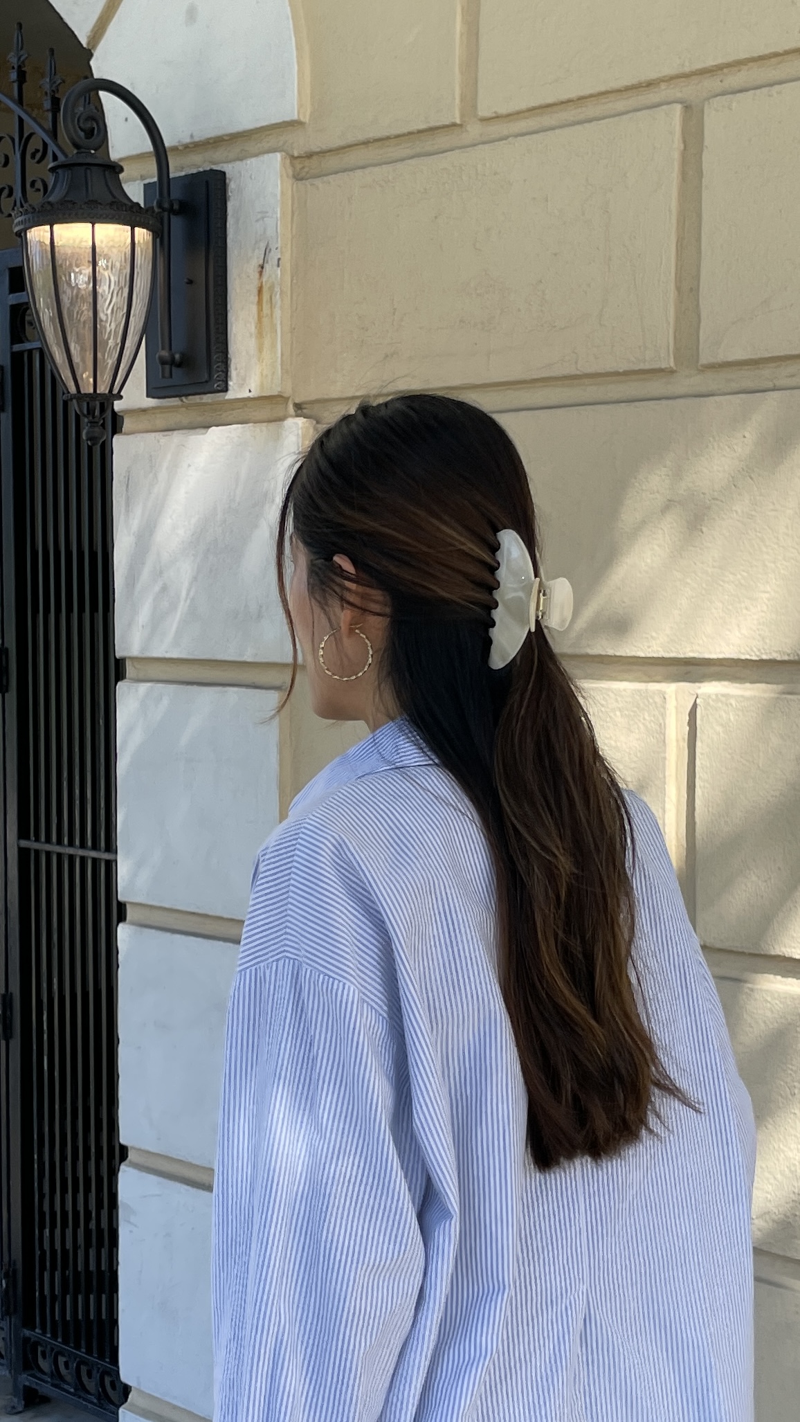 Everyday Hair Clip in Cream Marble - View 8