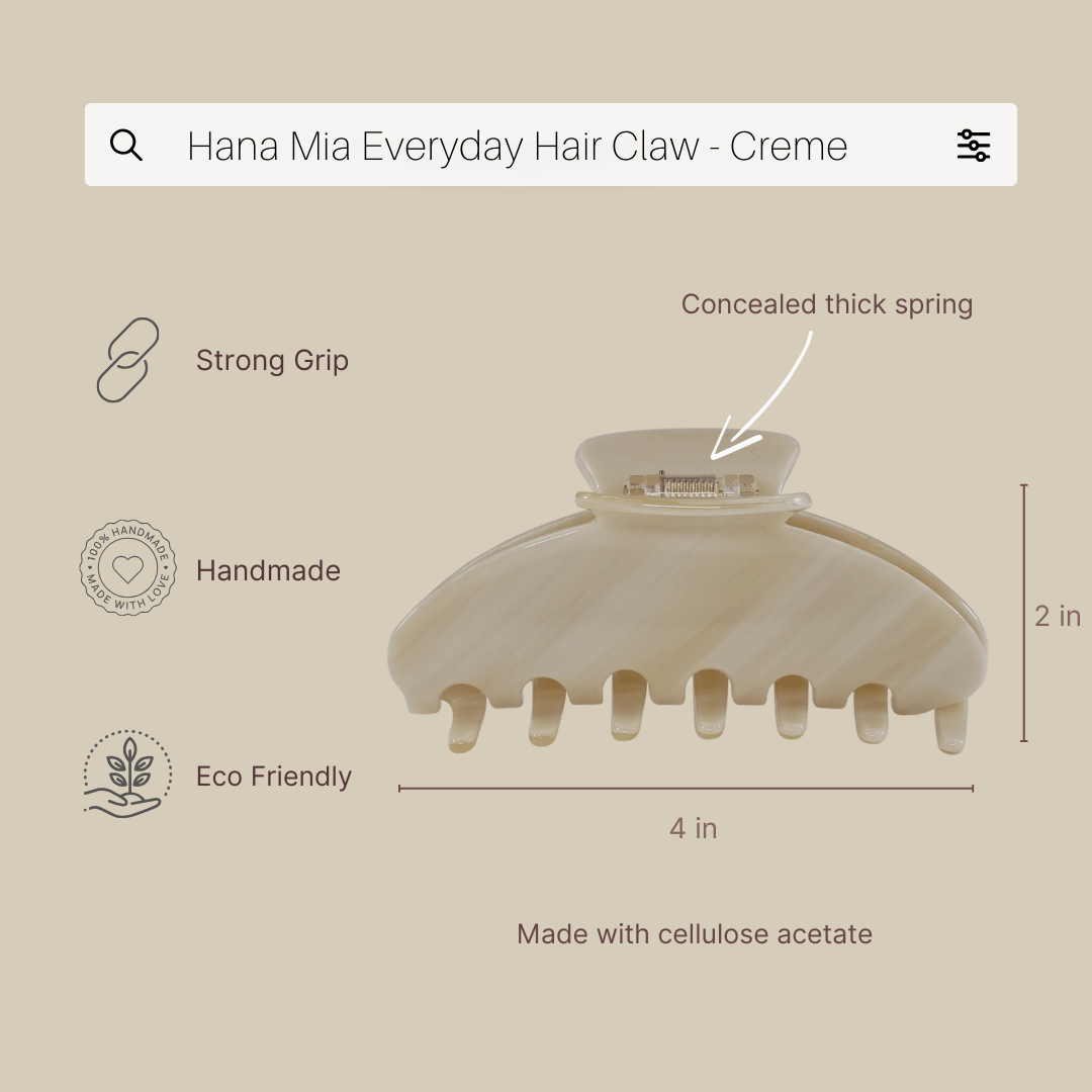 Everyday Hair Clip in Cream Marble - View 2