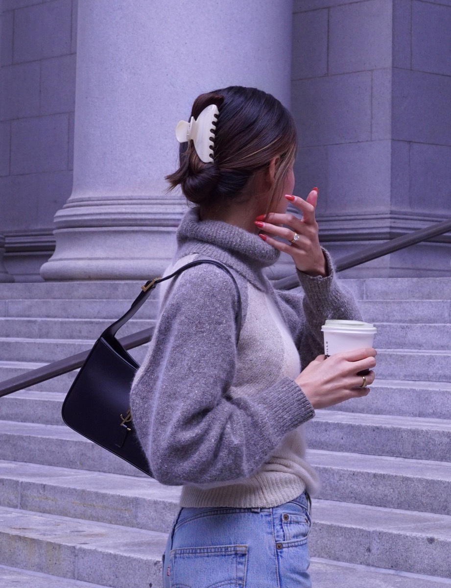 Everyday Hair Clip in Cream Marble - View 4