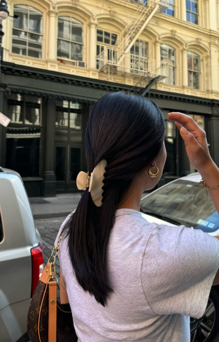 Everyday Hair Clip in Cream Marble - View 5