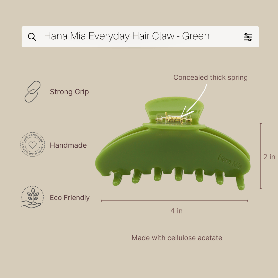 Everyday Hair Clip in Forest Green - View 2