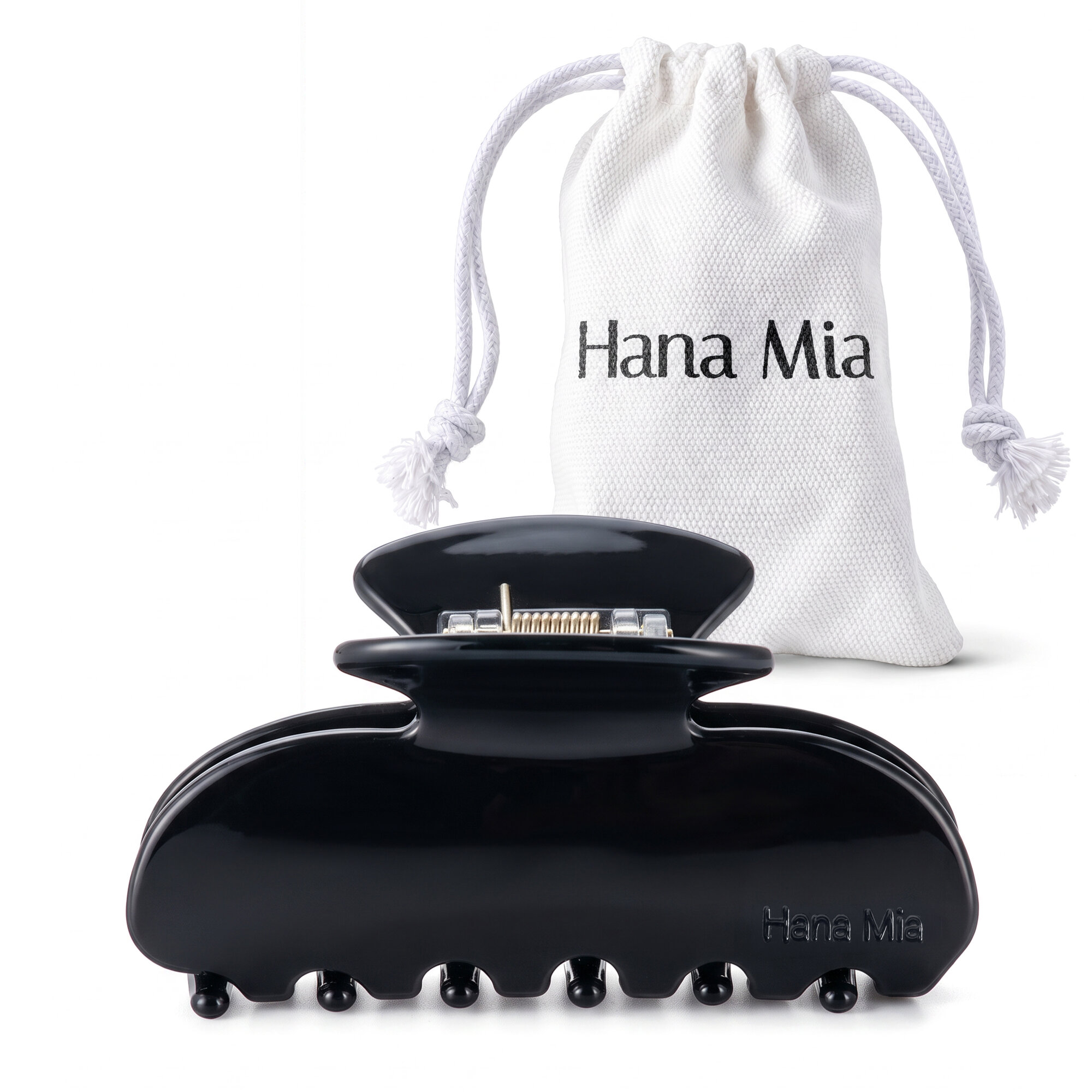Medium Everyday Hair Clip in Black - View 7