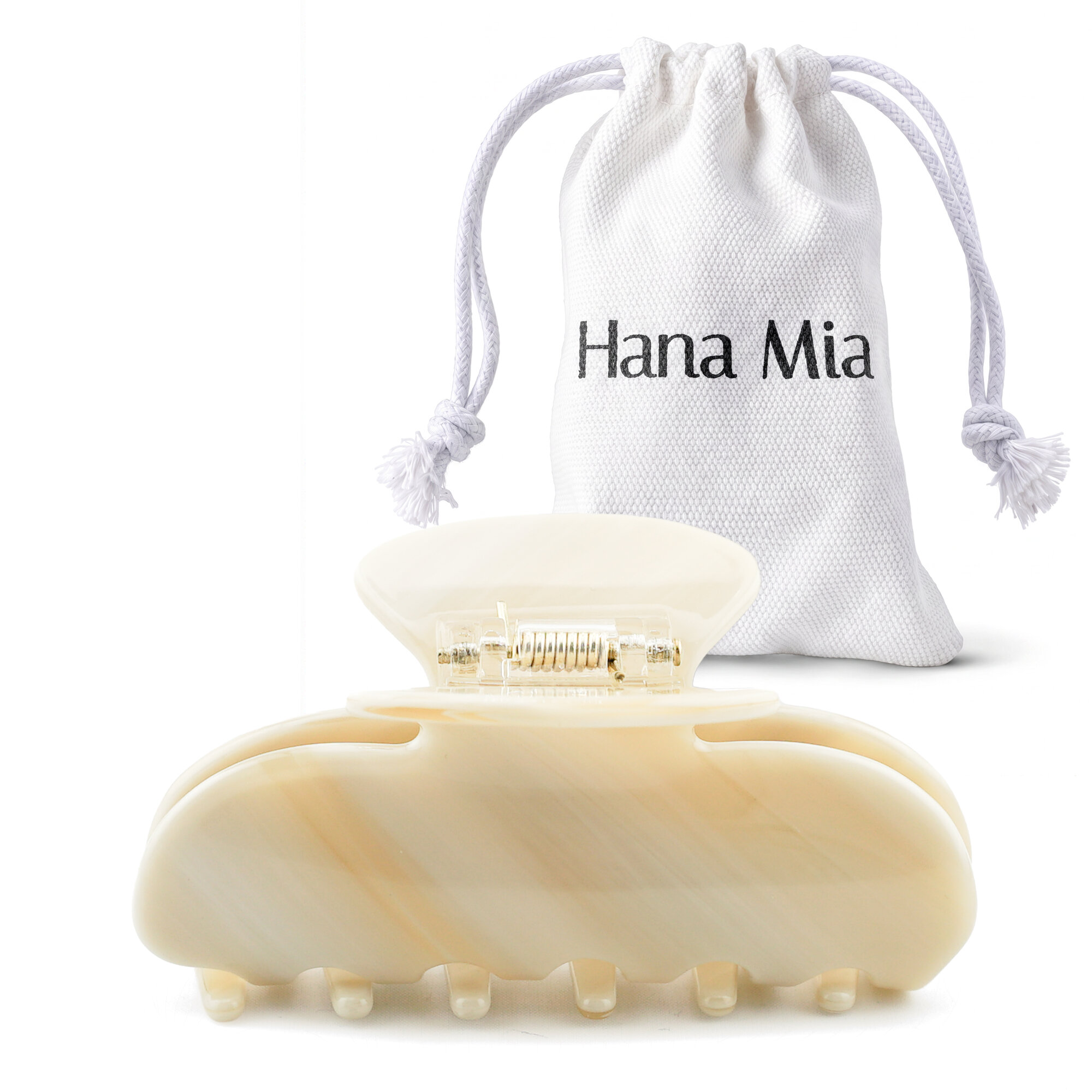 Medium Everyday Hair Clip in Cream - View 6
