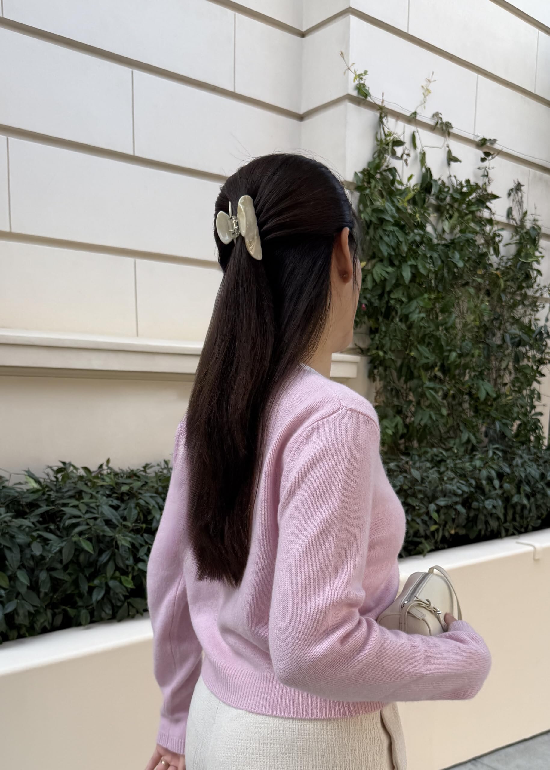 Medium Everyday Hair Clip in Cream - View 3