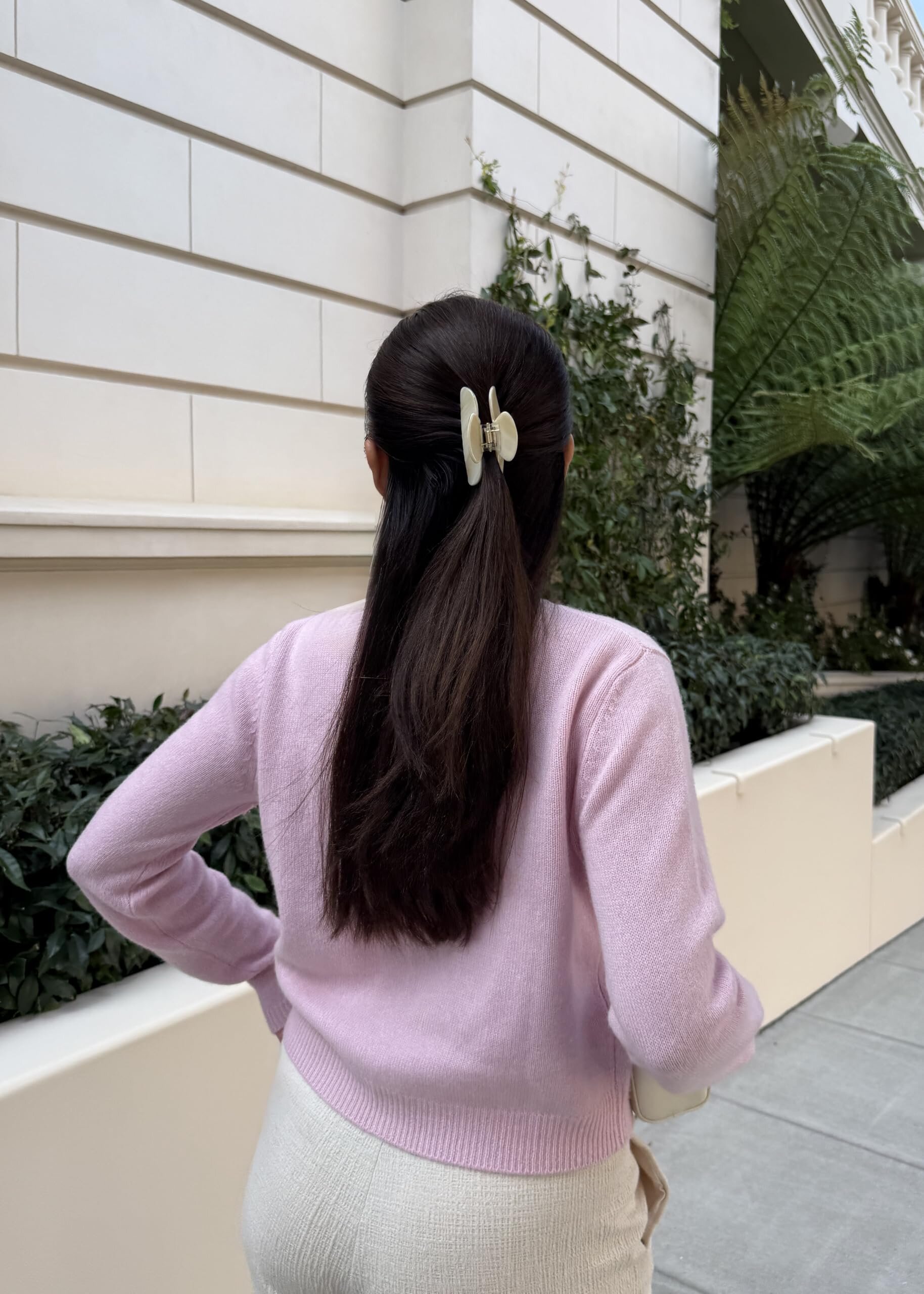 Medium Everyday Hair Clip in Cream - View 5