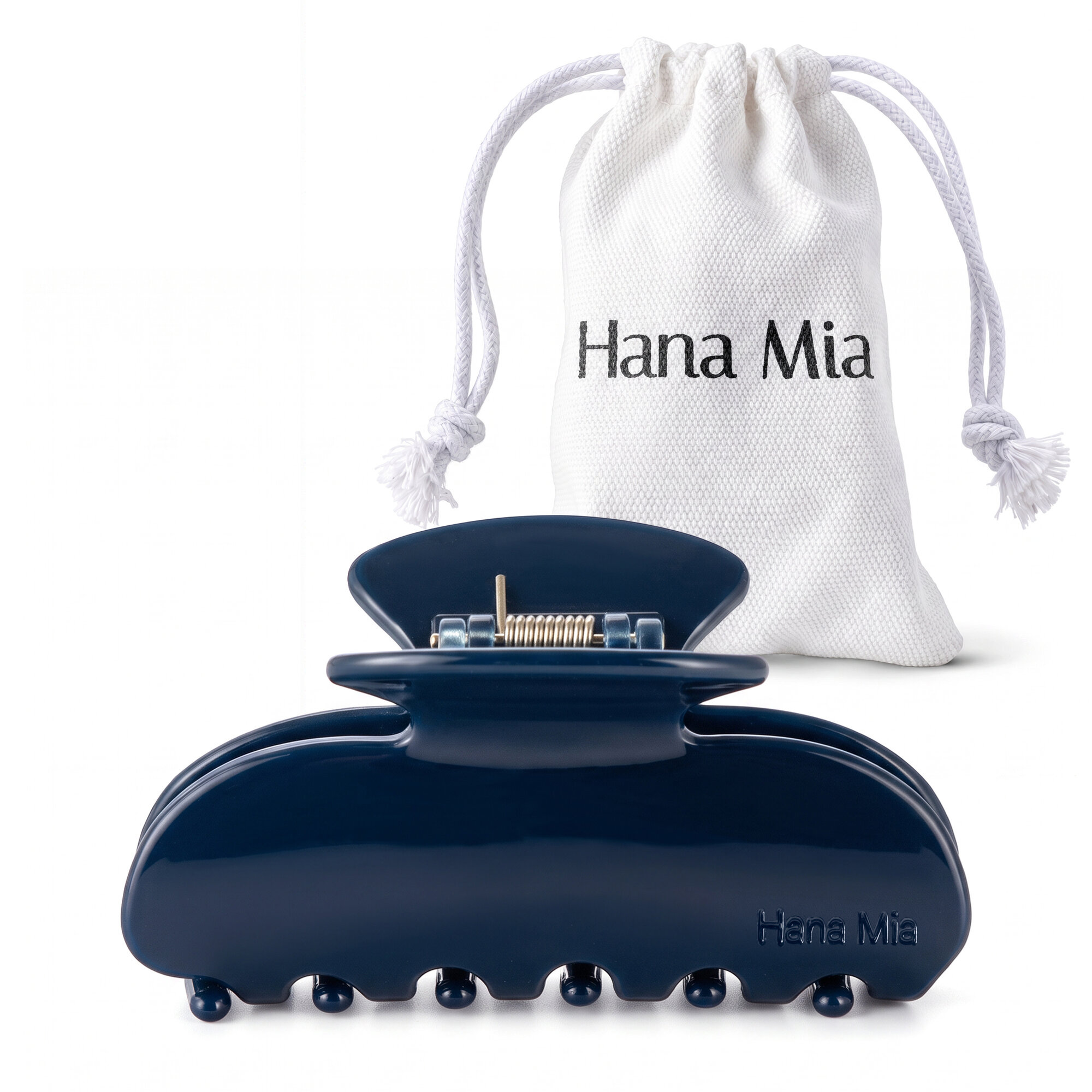 Medium Everyday Hair Clip in Navy - View 8