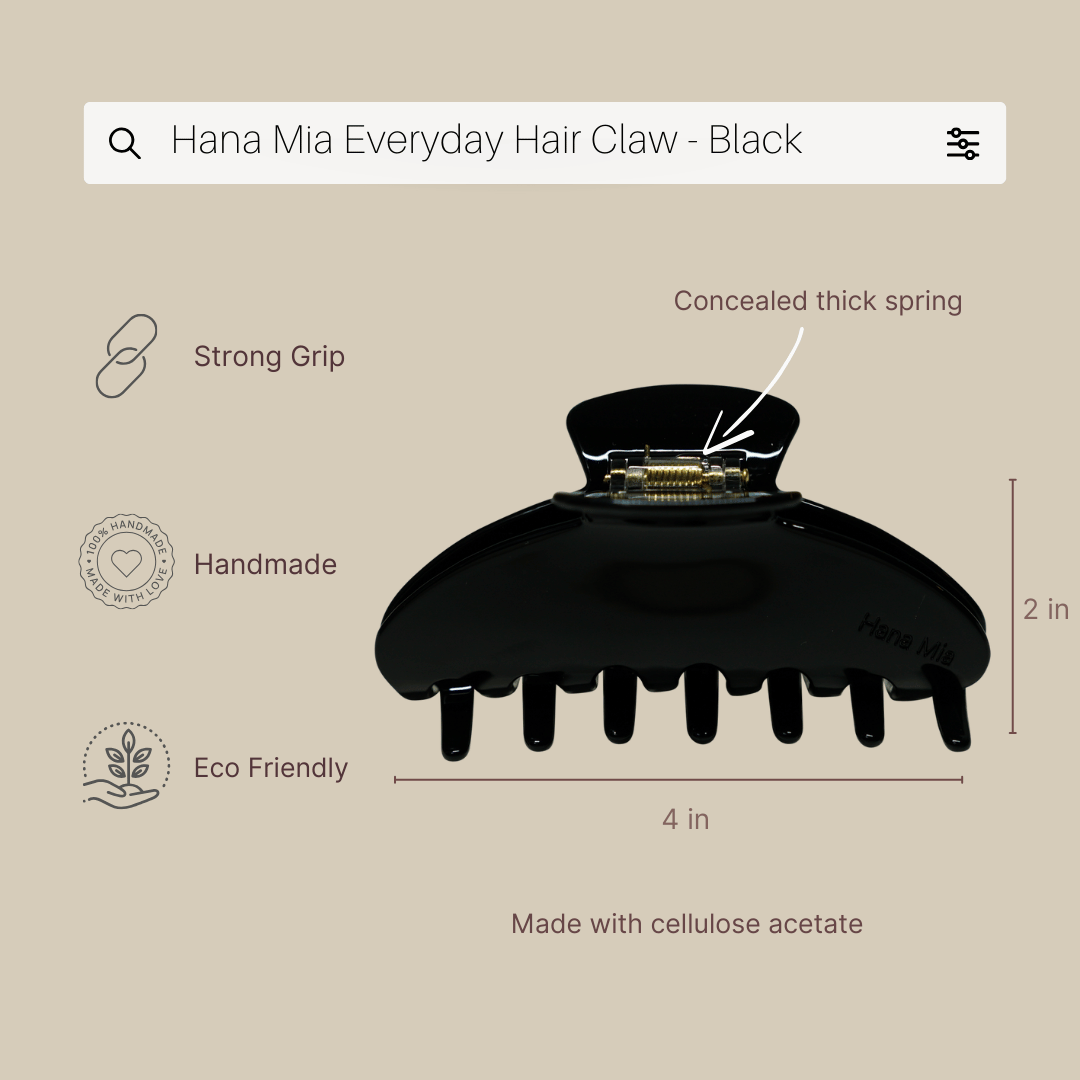 Everyday Hair Clip in Midnight Black - View 2