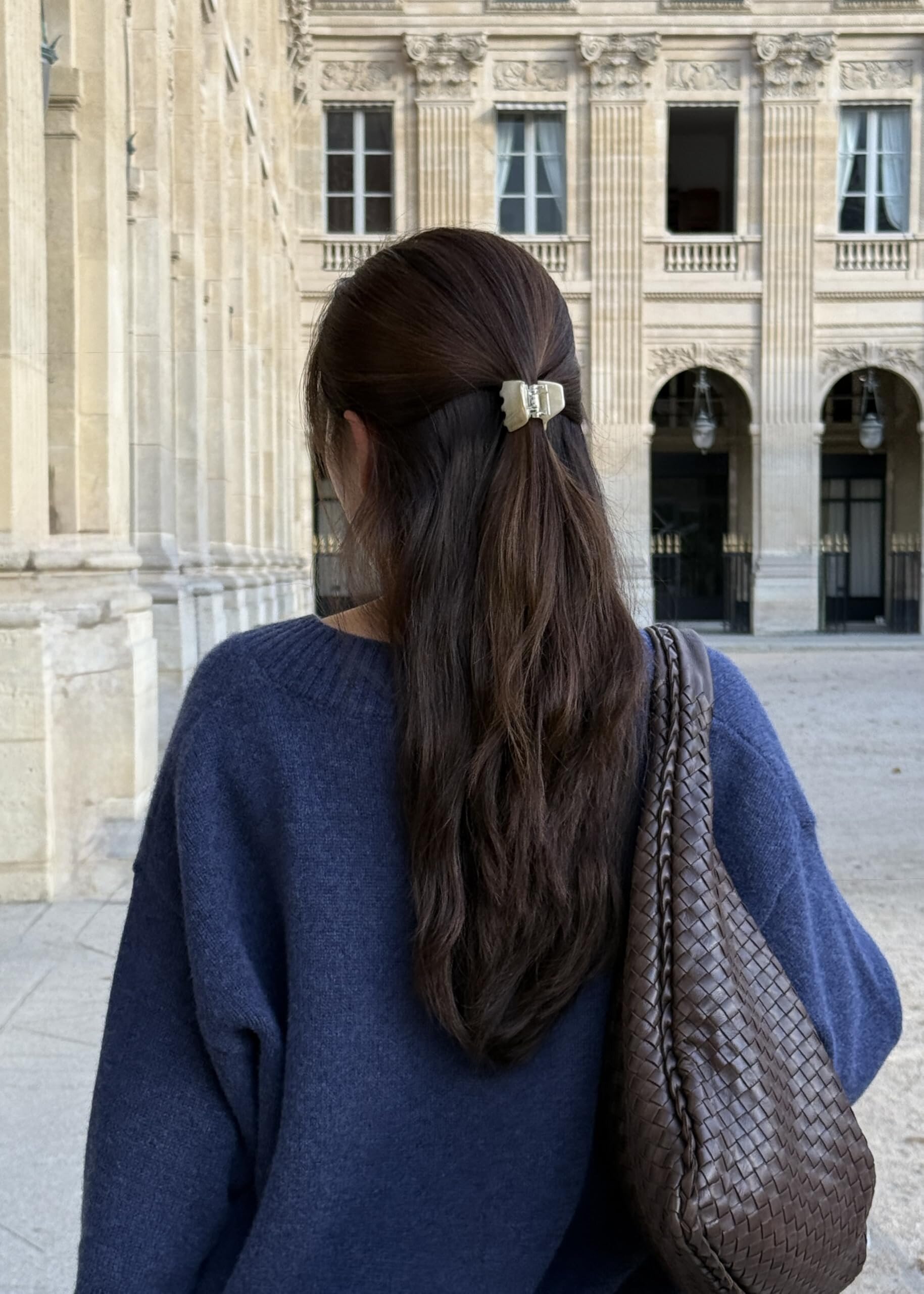 Small Everyday Hair Clip in Cream - View 6